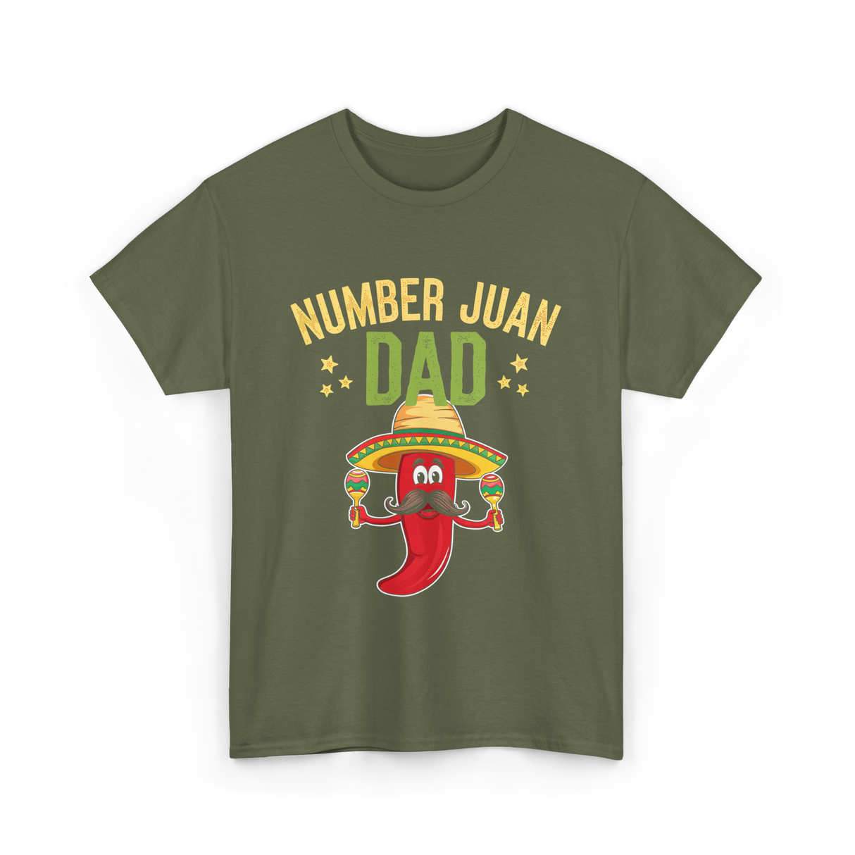 Number Juan Dad Mexican Dad T-Shirt - Military Green