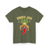 Number Juan Dad Mexican Dad T-Shirt - Military Green