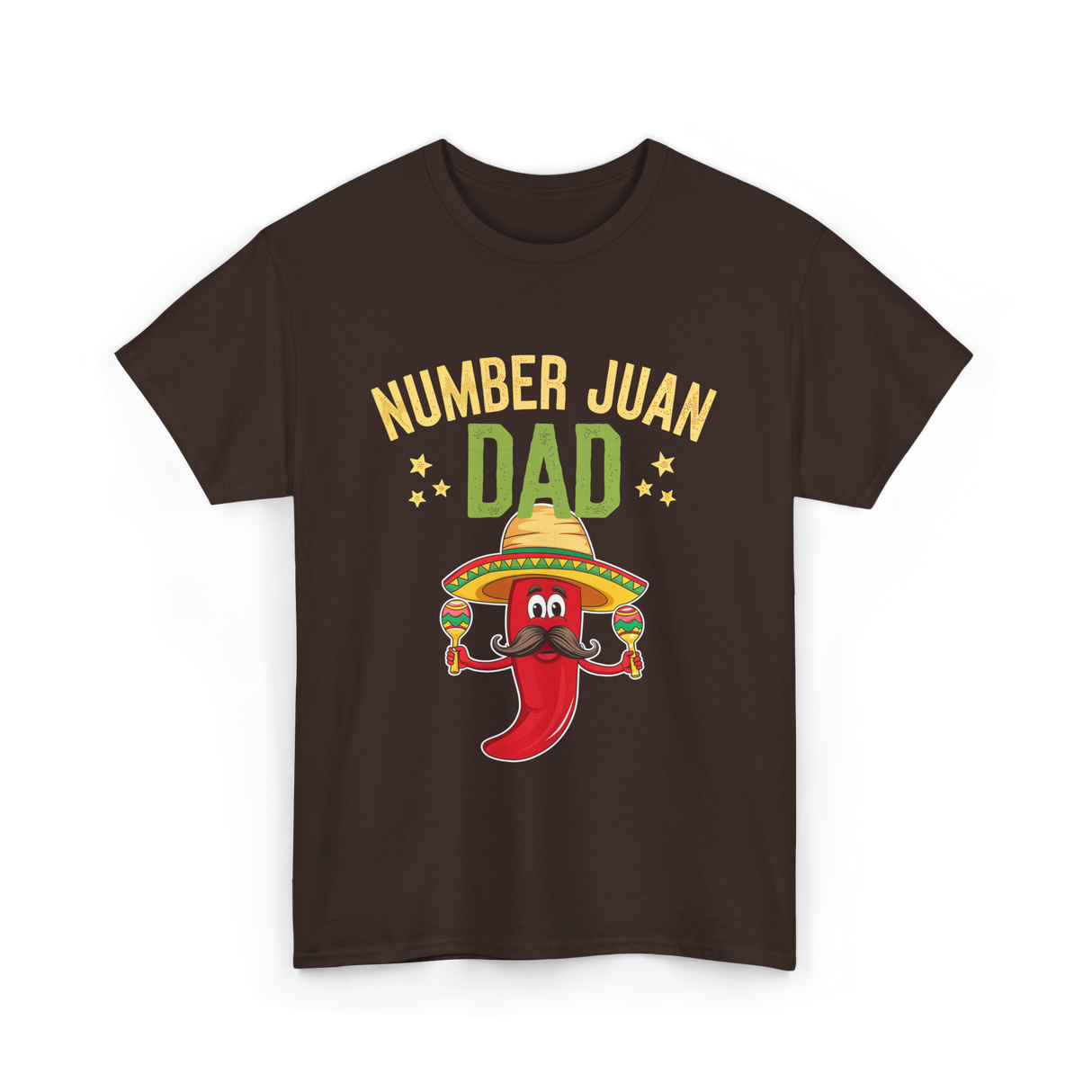 Number Juan Dad Mexican Dad T-Shirt - Dark Chocolate