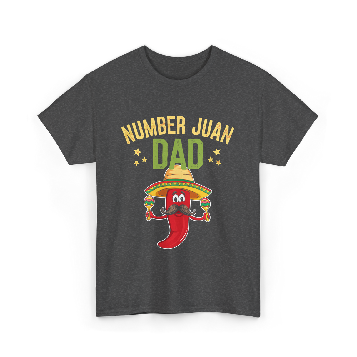 Number Juan Dad Mexican Dad T-Shirt - Dark Heather