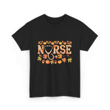 Nurse Autumn Stethoscope Nurse T-Shirt - Black