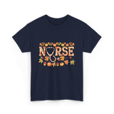 Nurse Autumn Stethoscope Nurse T-Shirt - Navy