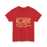 Nurse Autumn Stethoscope Nurse T-Shirt - Red