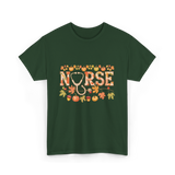 Nurse Autumn Stethoscope Nurse T-Shirt - Forest Green