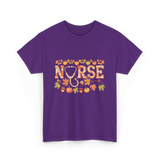 Nurse Autumn Stethoscope Nurse T-Shirt - Purple