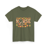 Nurse Autumn Stethoscope Nurse T-Shirt - Military Green