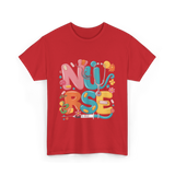 Nurse Healthcare Stethoscope Medicine T-Shirt - Red