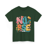 Nurse Healthcare Stethoscope Medicine T-Shirt - Forest Green