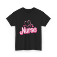 Nurse Heart Stethoscope Nurse T-Shirt - Black