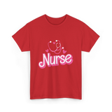 Nurse Heart Stethoscope Nurse T-Shirt - Red