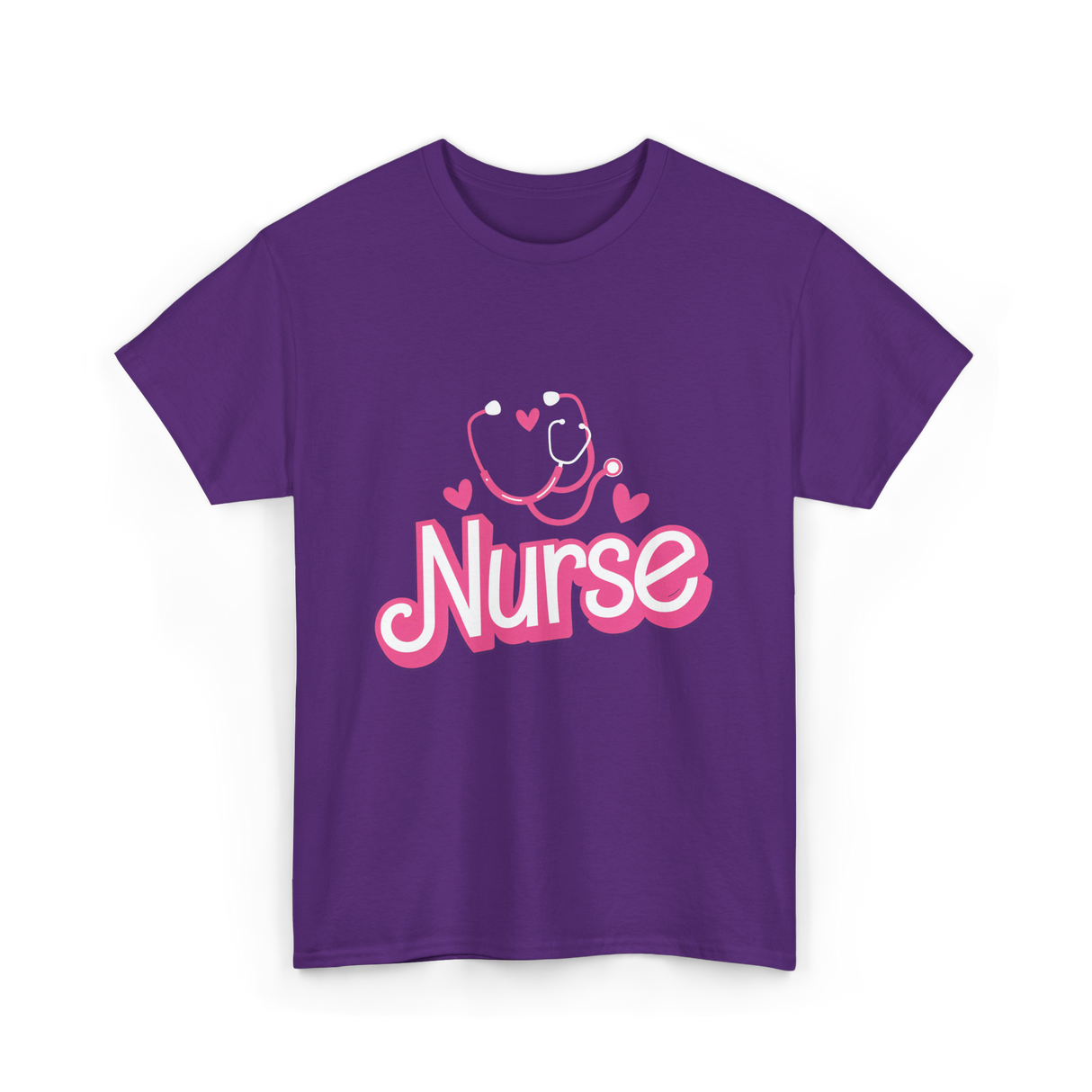 Nurse Heart Stethoscope Nurse T-Shirt - Purple