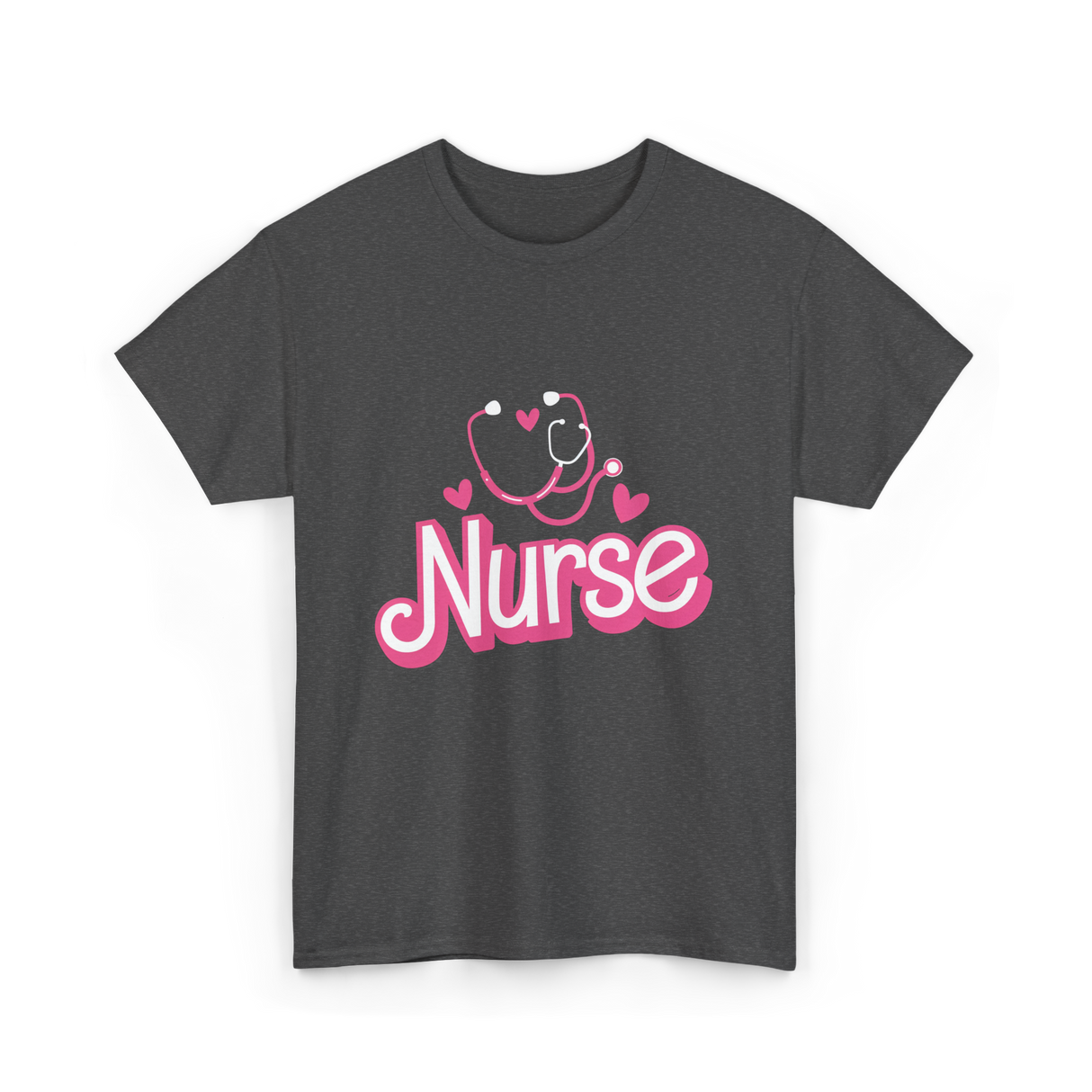 Nurse Heart Stethoscope Nurse T-Shirt - Dark Heather