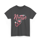 Nurse Heart Syringe Nursing T-Shirt - Dark Heather