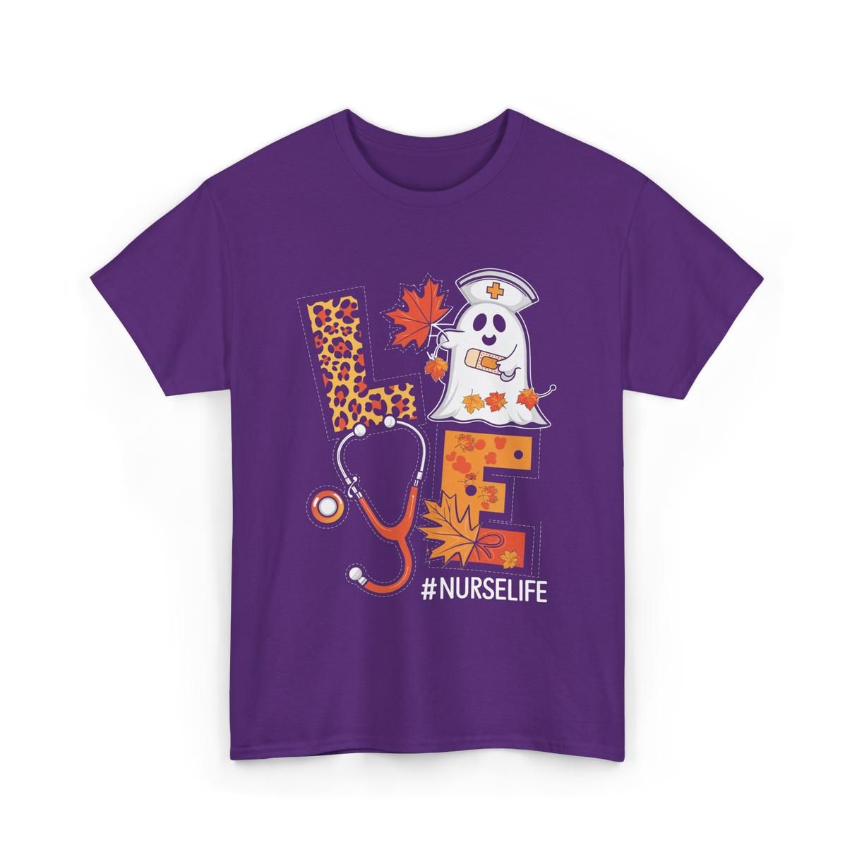 Nurse Life Ghost Halloween Nurse T-Shirt - Purple