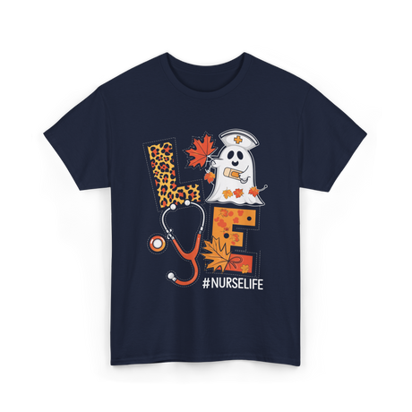 Nurse Life Ghost Halloween Nurse T-Shirt - Navy