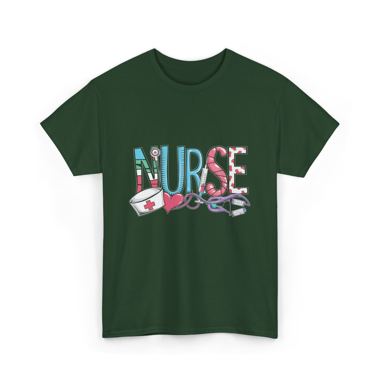 Nurse Love Nurse T-Shirt - Forest Green