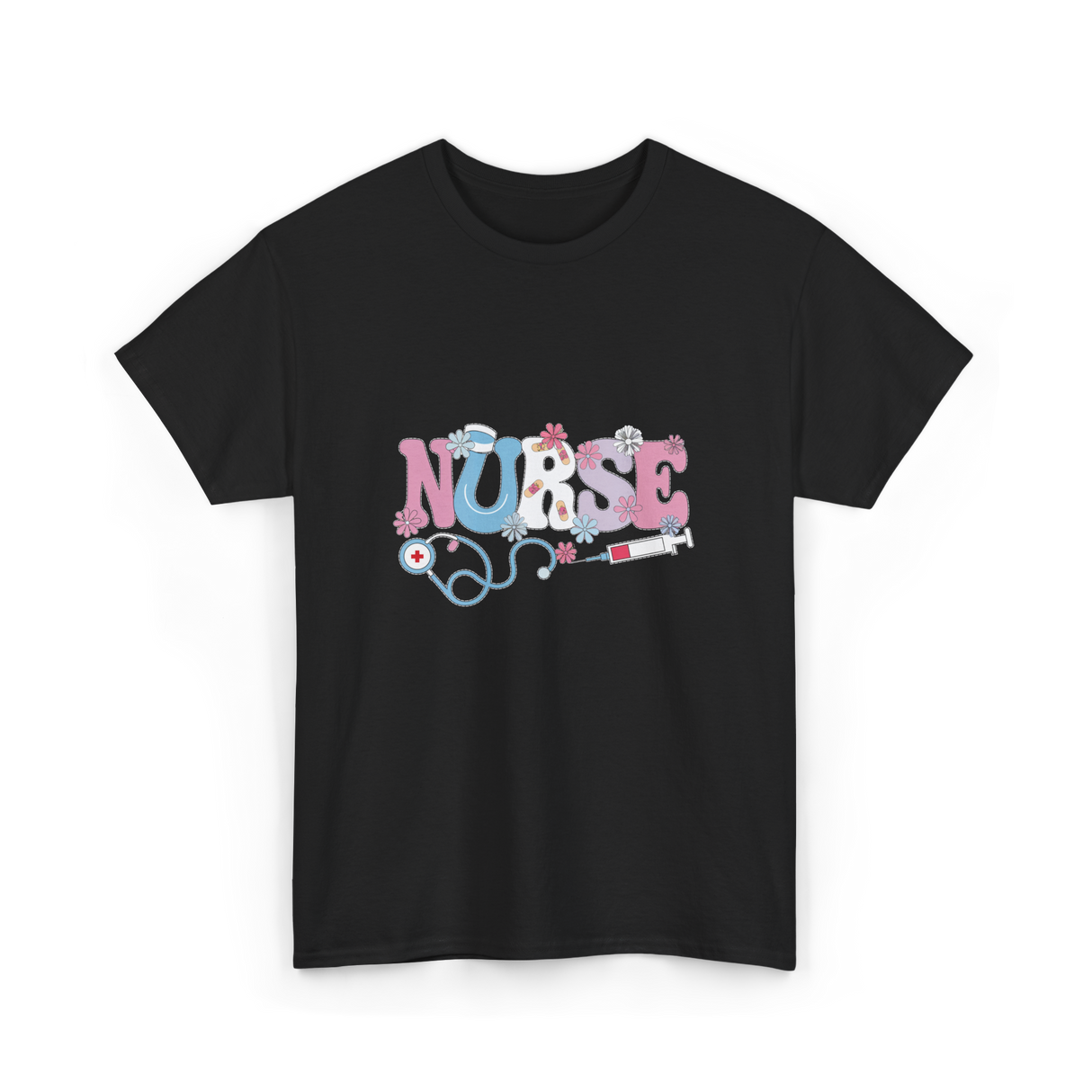 Nurse Retro Design Nursing T-Shirt - Black