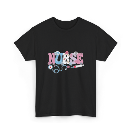 Nurse Retro Design Nursing T-Shirt - Black