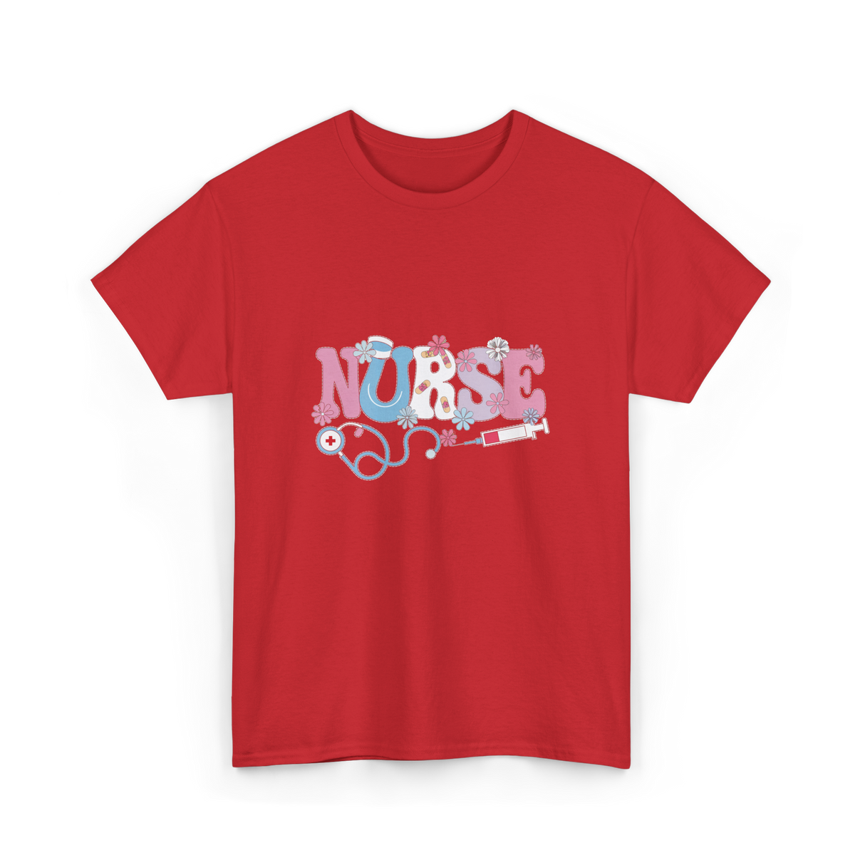 Nurse Retro Design Nursing T-Shirt - Red