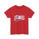 Nurse Retro Design Nursing T-Shirt - Red