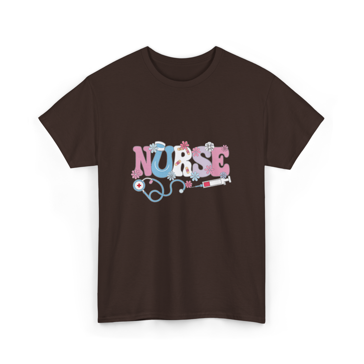 Nurse Retro Design Nursing T-Shirt - Dark Chocolate