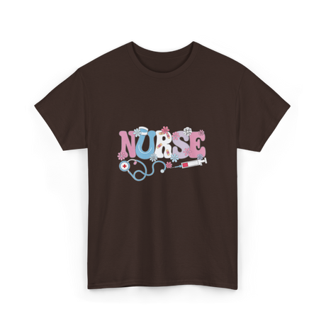 Nurse Retro Design Nursing T-Shirt - Dark Chocolate