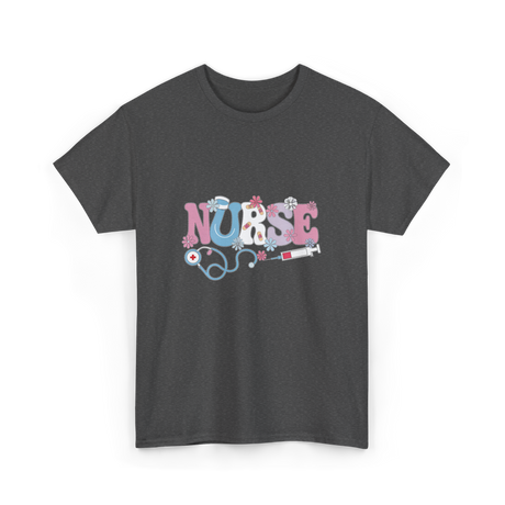 Nurse Retro Design Nursing T-Shirt - Dark Heather