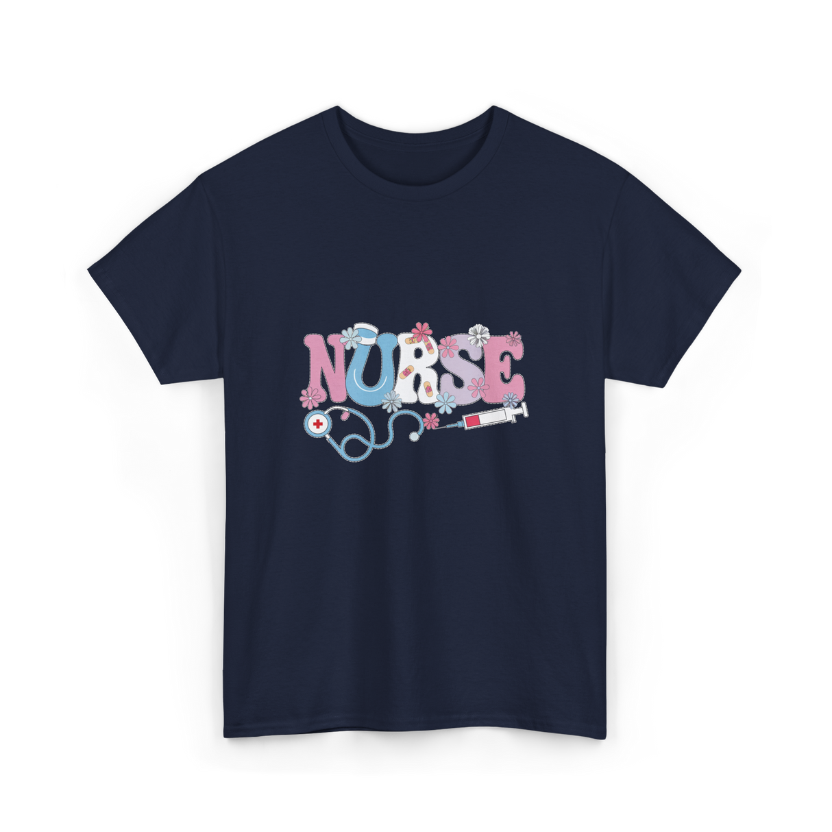 Nurse Retro Design Nursing T-Shirt - Navy