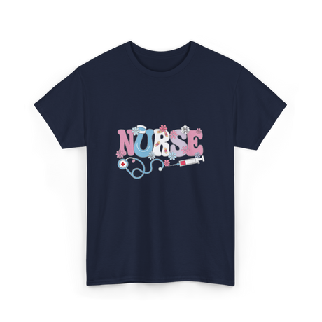 Nurse Retro Design Nursing T-Shirt - Navy