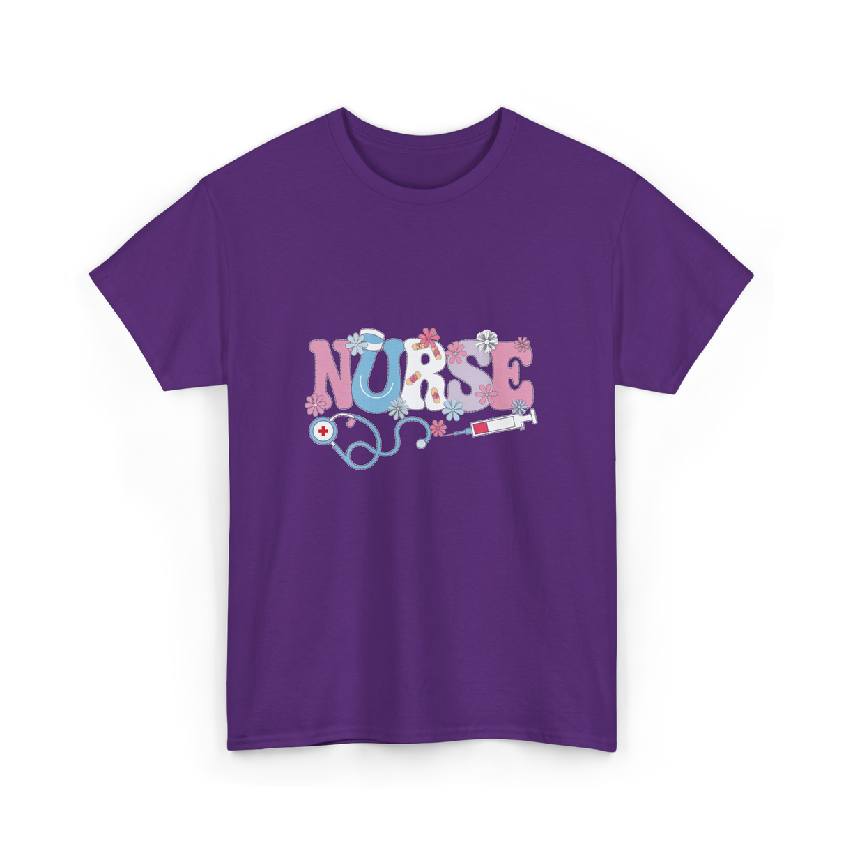 Nurse Retro Design Nursing T-Shirt - Purple