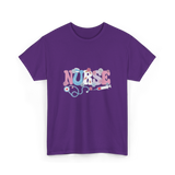 Nurse Retro Design Nursing T-Shirt - Purple