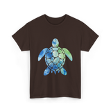 Ocean Animals Turtle T-Shirt - Dark Chocolate