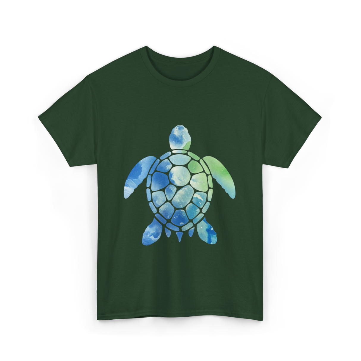 Ocean Animals Turtle T-Shirt - Forest Green