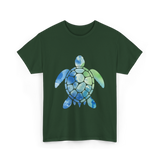 Ocean Animals Turtle T-Shirt - Forest Green