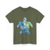 Ocean Animals Turtle T-Shirt - Military Green