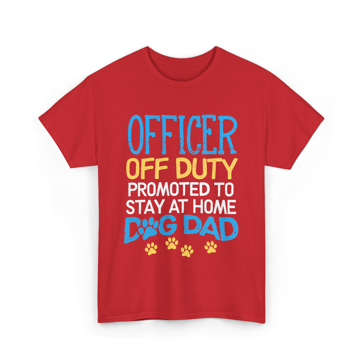 Officer Off Duty Dog Dad T-Shirt - Red