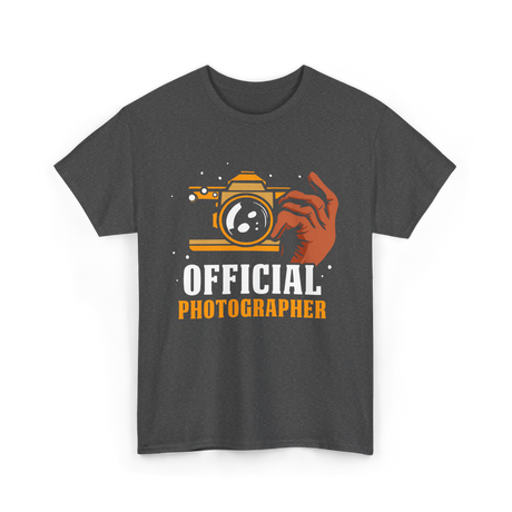 Official Photographer Photography Camera T-Shirt - Dark Heather