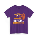 Official Photographer Photography Camera T-Shirt - Purple