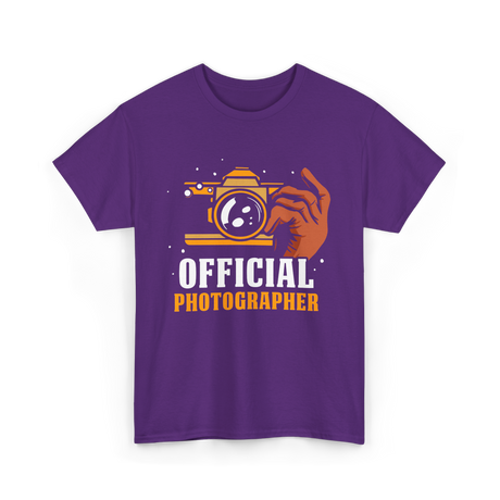 Official Photographer Photography Camera T-Shirt - Purple