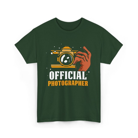 Official Photographer Photography Camera T-Shirt - Forest Green