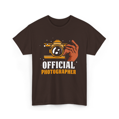 Official Photographer Photography Camera T-Shirt - Dark Chocolate