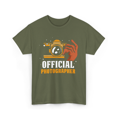 Official Photographer Photography Camera T-Shirt - Military Green