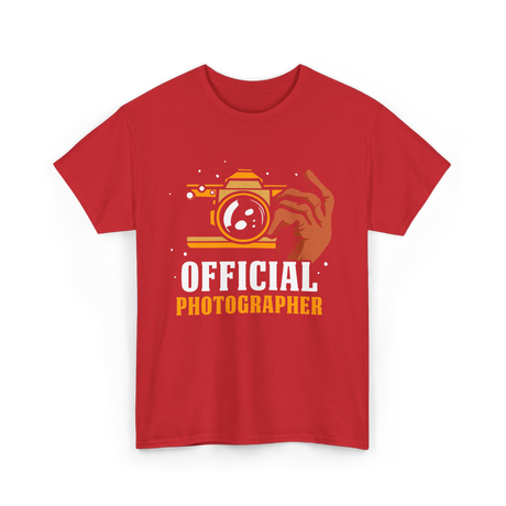 Official Photographer Photography Camera T-Shirt - Red