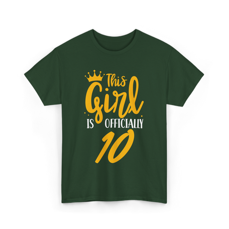 Officially 10 Years Birthday T-Shirt - Forest Green