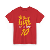 Officially 10 Years Birthday T-Shirt - Red