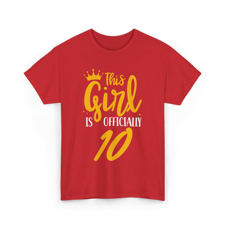 Officially 10 Years Birthday T-Shirt - Red