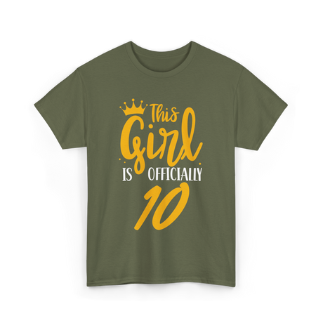 Officially 10 Years Birthday T-Shirt - Military Green