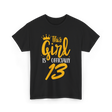 Officially 13 Years Birthday Girl T-Shirt - Black