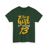 Officially 13 Years Birthday Girl T-Shirt - Forest Green