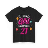 Officially 21 Girls Birthday T-Shirt - Black